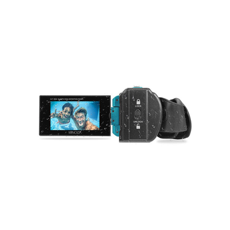 Minolta MN4K300WP UHD 4K Waterproof Camera (Blue)