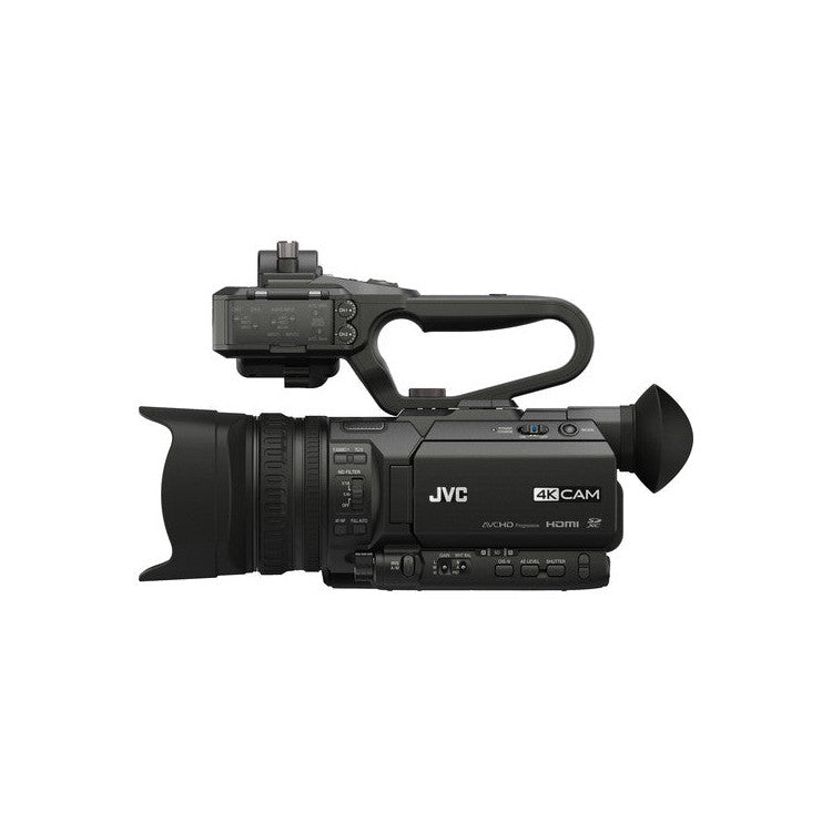 JVC GY-HM170UA 4KCAM Compact Professional Camcorder with Top Handle Audio Unit