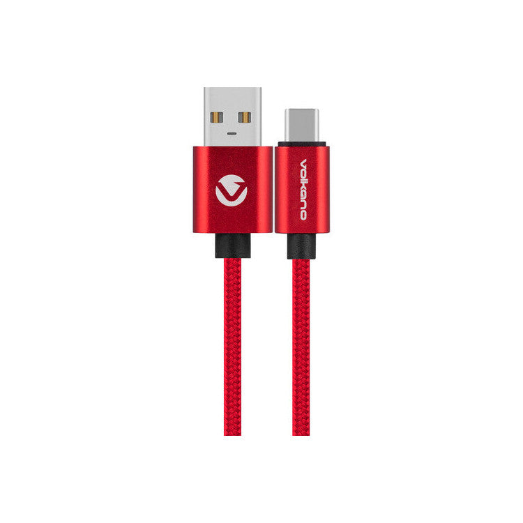 Volkano Fashion Series USB Type-A to USB Type-C Cable (5.9', Red)