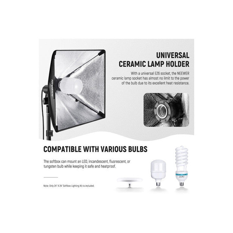 Neewer 35W Daylight LED Bulb (24 x 24", Softbox Kit)